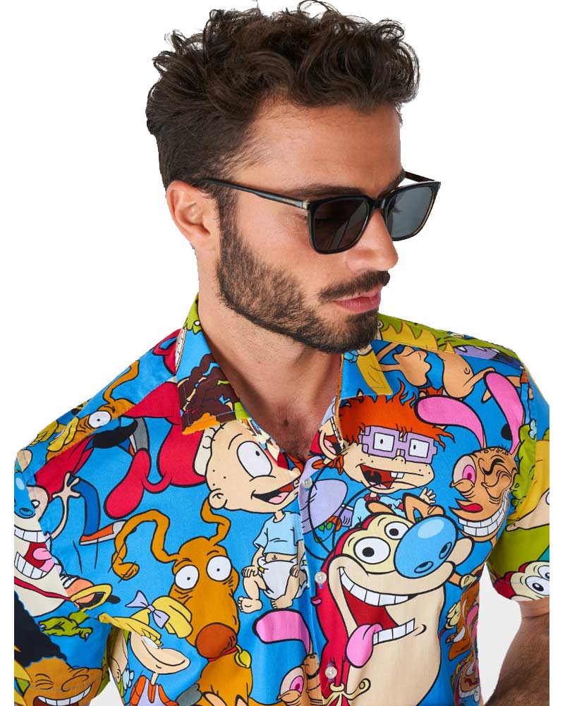 90s Opposuit Summer Nickelodeon Mens Shirt - Image 5