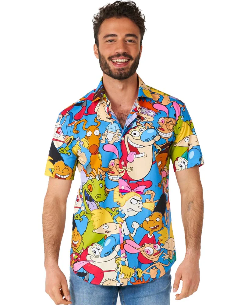 90s Opposuit Summer Nickelodeon Mens Shirt - Image 6