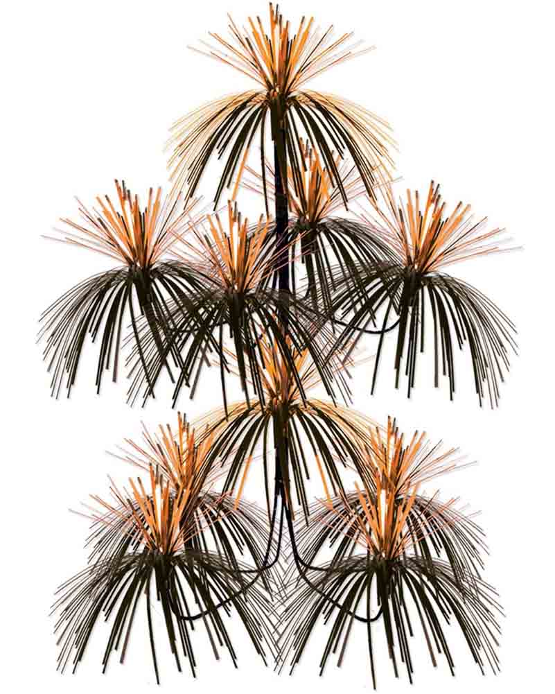 Orange and Black Fireworks Chandelier