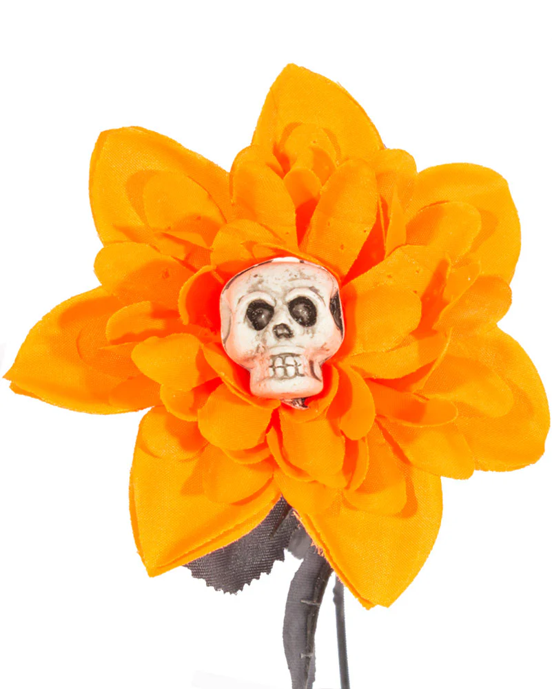 Orange Chrysanthemum with Skull Prop - Image 2