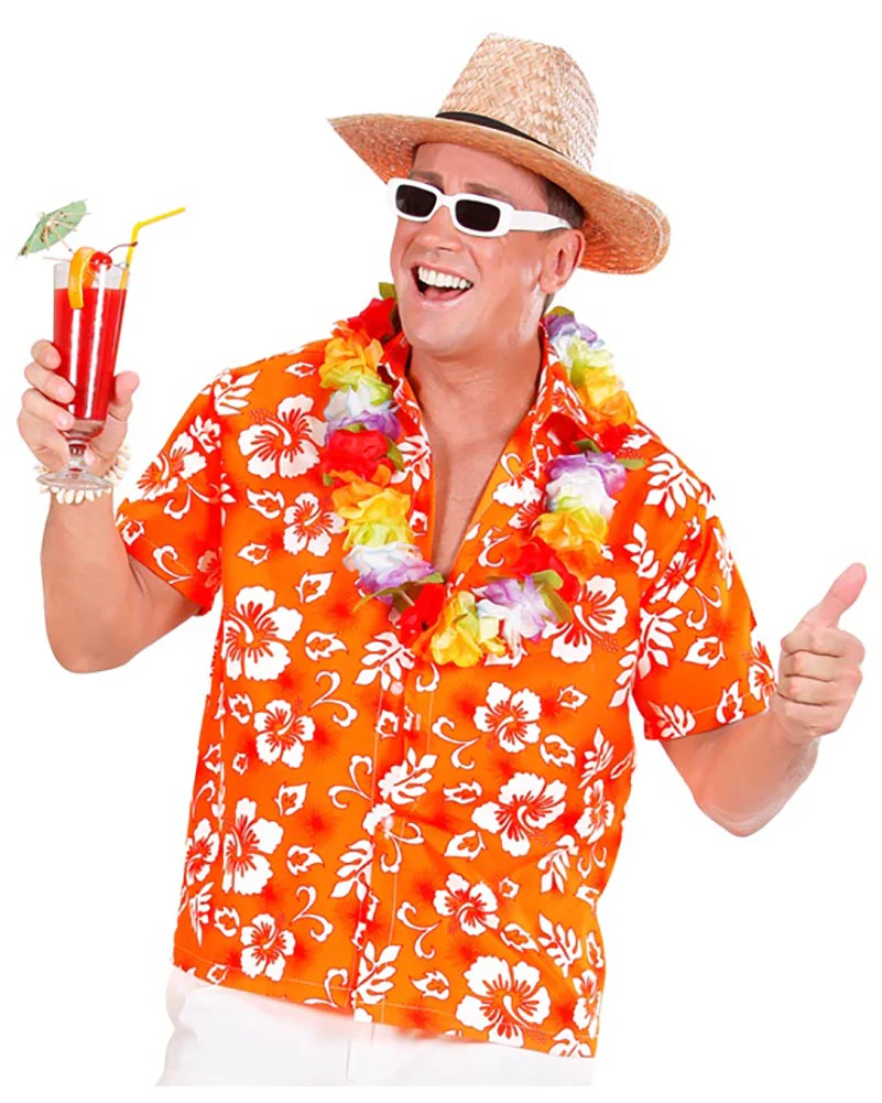 Orange Hawaiian Mens Shirt - Image 3