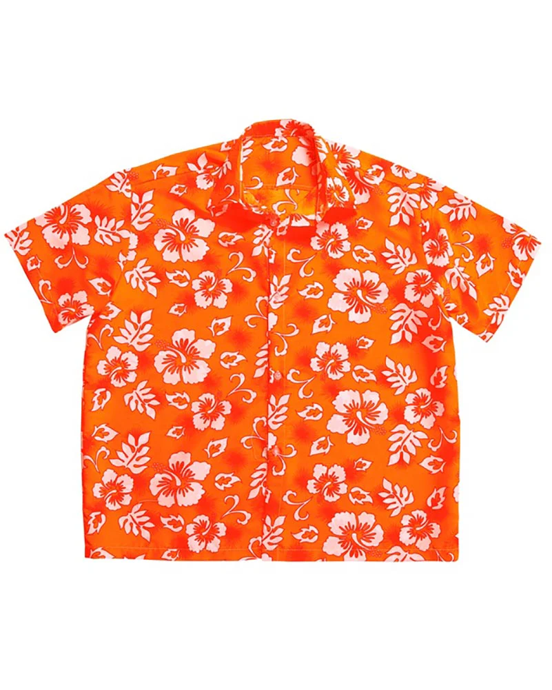 Orange Hawaiian Mens Shirt - Image 4