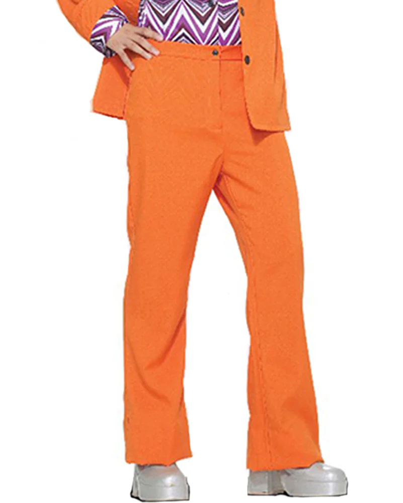 70s Orange Leisure Suit Mens Costume - Image 3