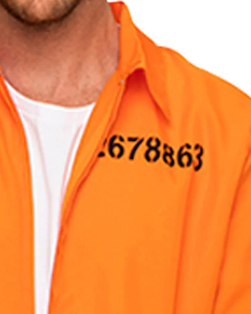 Orange Prisoner Jumpsuit Adult Plus Size Costume - Image 4