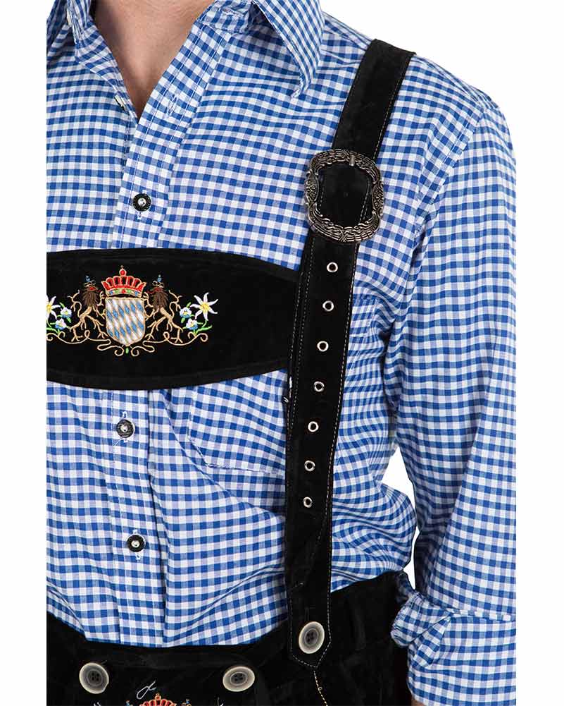 Oskar Deluxe Black Lederhosen Mens Costume - Image 6