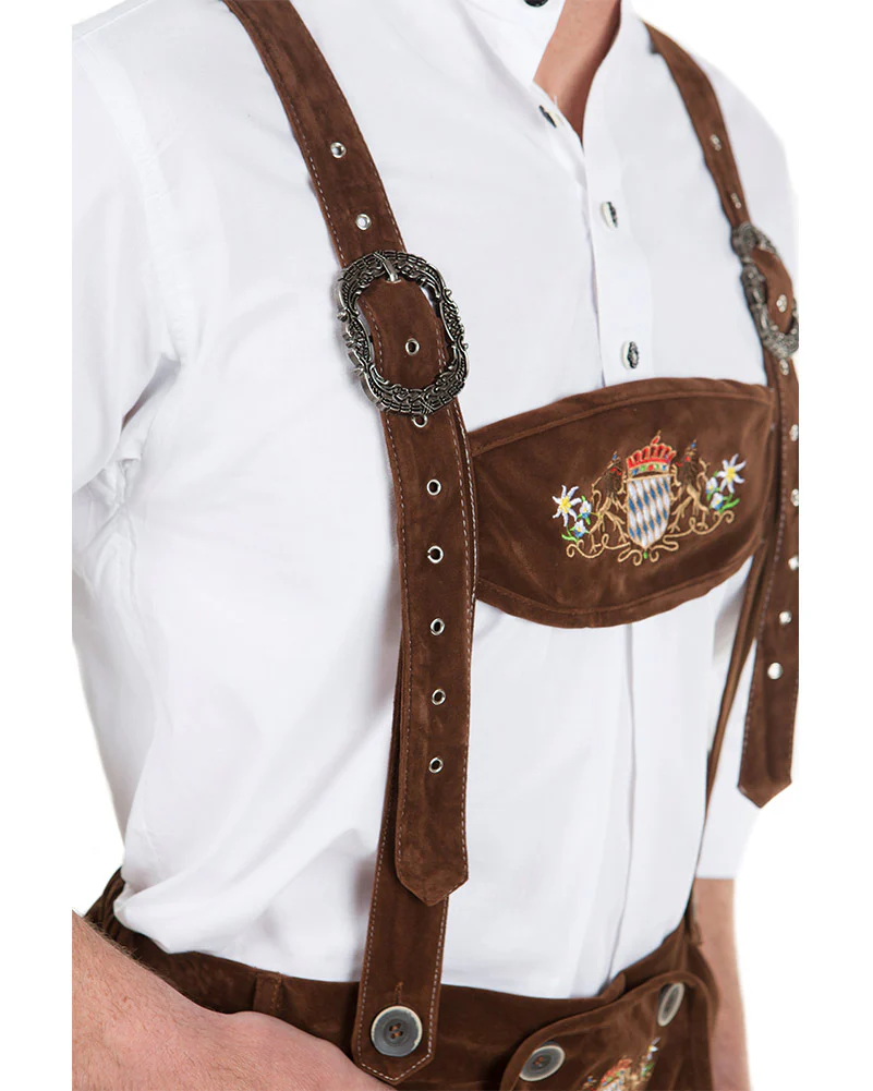 Oskar Deluxe Brown Lederhosen Plus Size Mens Costume - Image 5