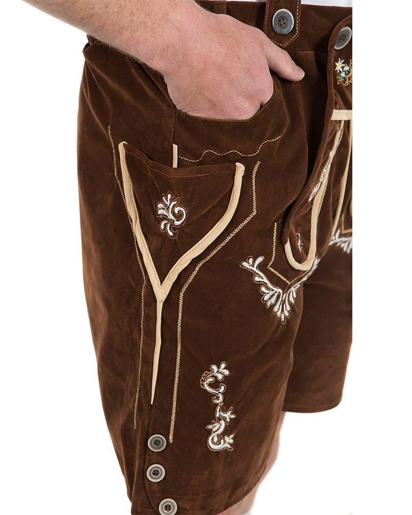 Oskar Deluxe Brown Lederhosen Plus Size Mens Costume - Image 6