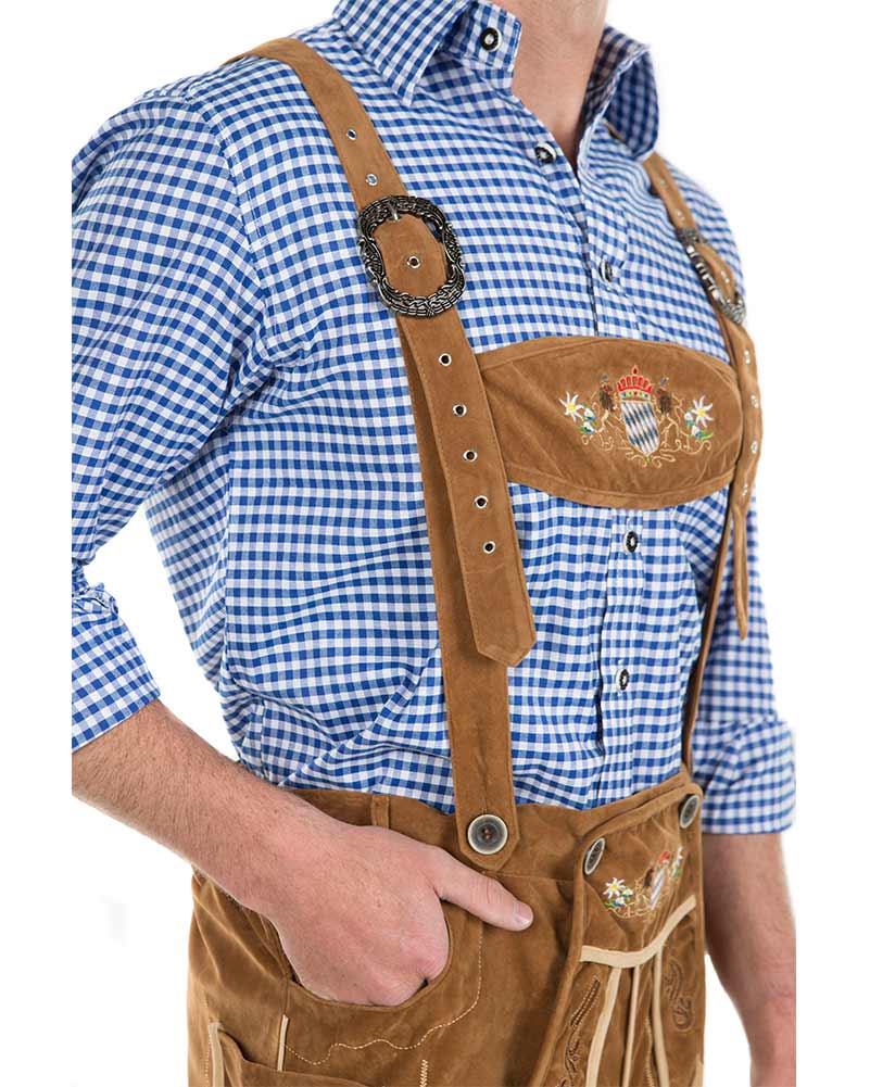 Oskar Deluxe Tan Lederhosen Plus Size Mens Costume - Image 5