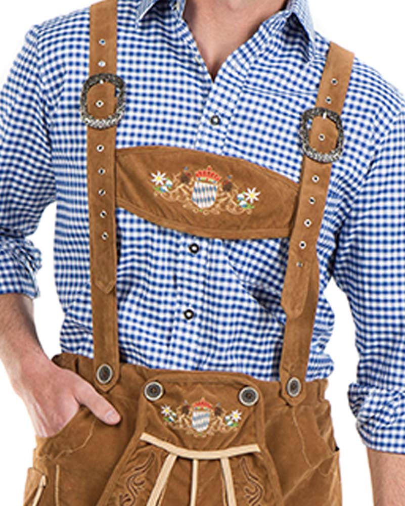 Oskar Deluxe Tan Lederhosen Plus Size Mens Costume - Image 6