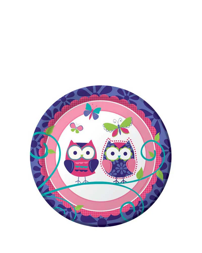 Owl Pal 18cm Party Plates Pack of 8 - Image 2