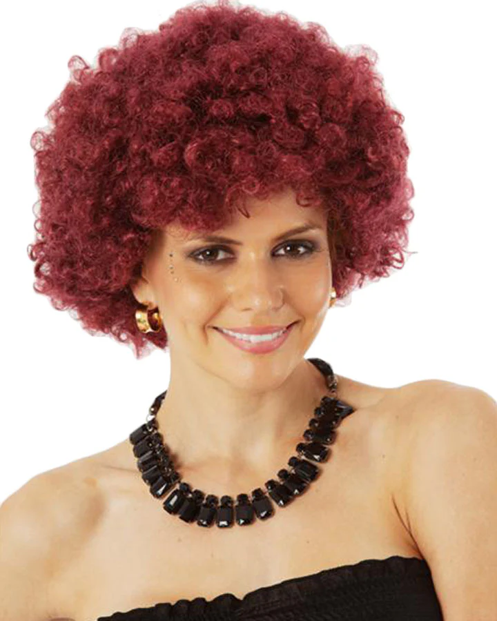 Party Curly Burgundy Wig - Image 3
