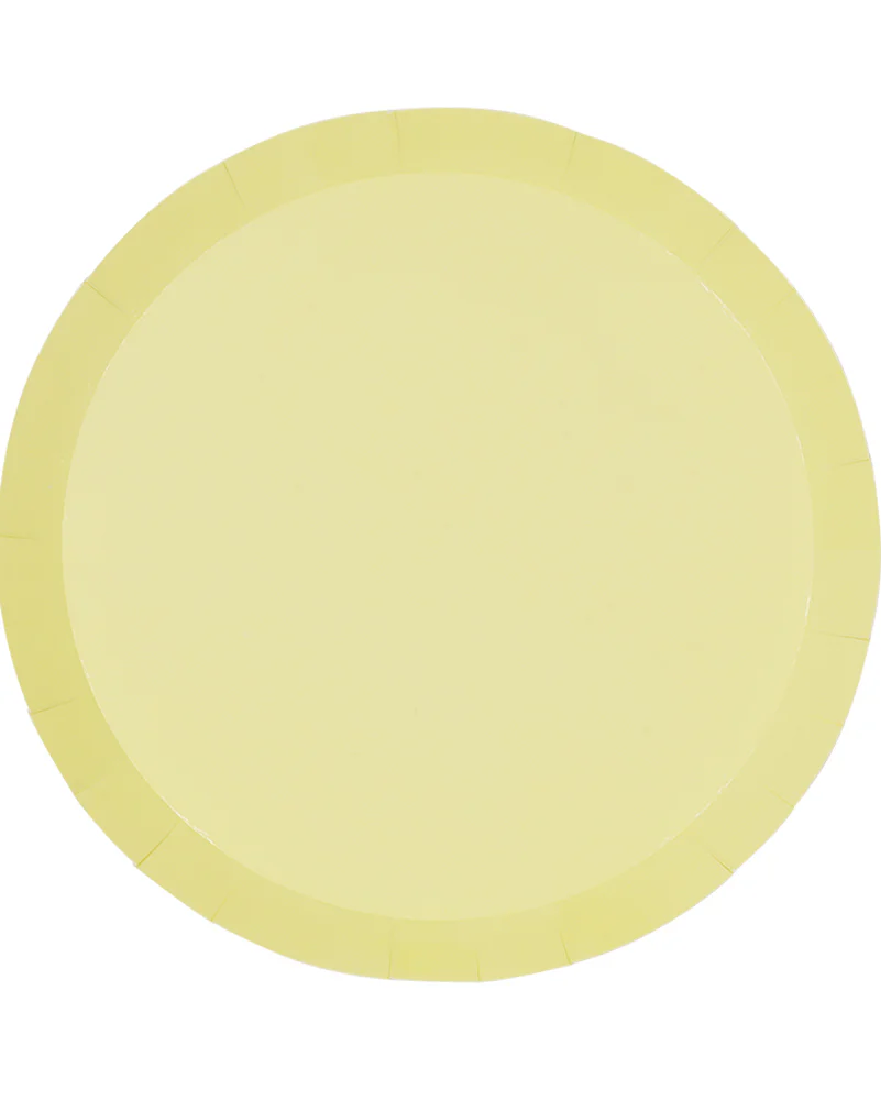 Pastel Yellow 27cm Round Paper Banquet Plates Pack of 10