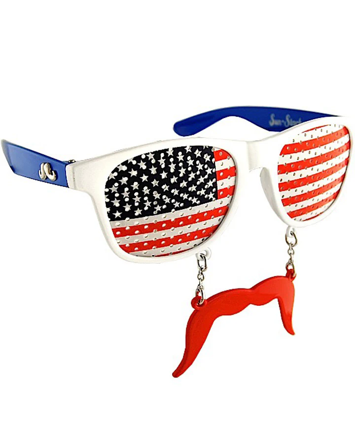 Patriotic Flag Glasses with Stache - Image 2