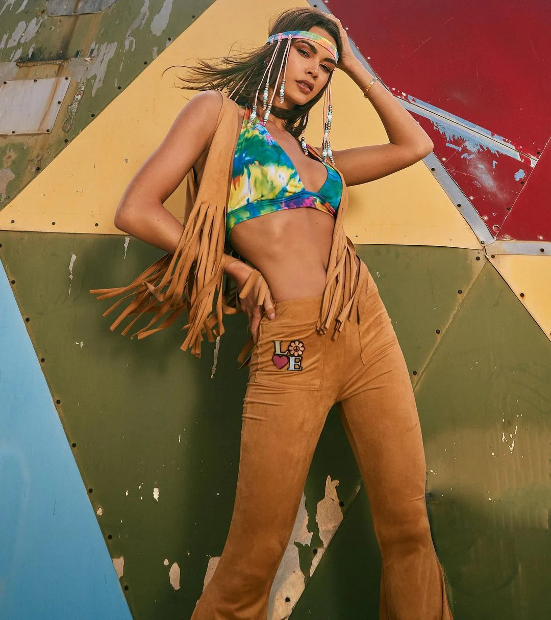 60s Peace and Love Hippie Womens Costume - Image 3