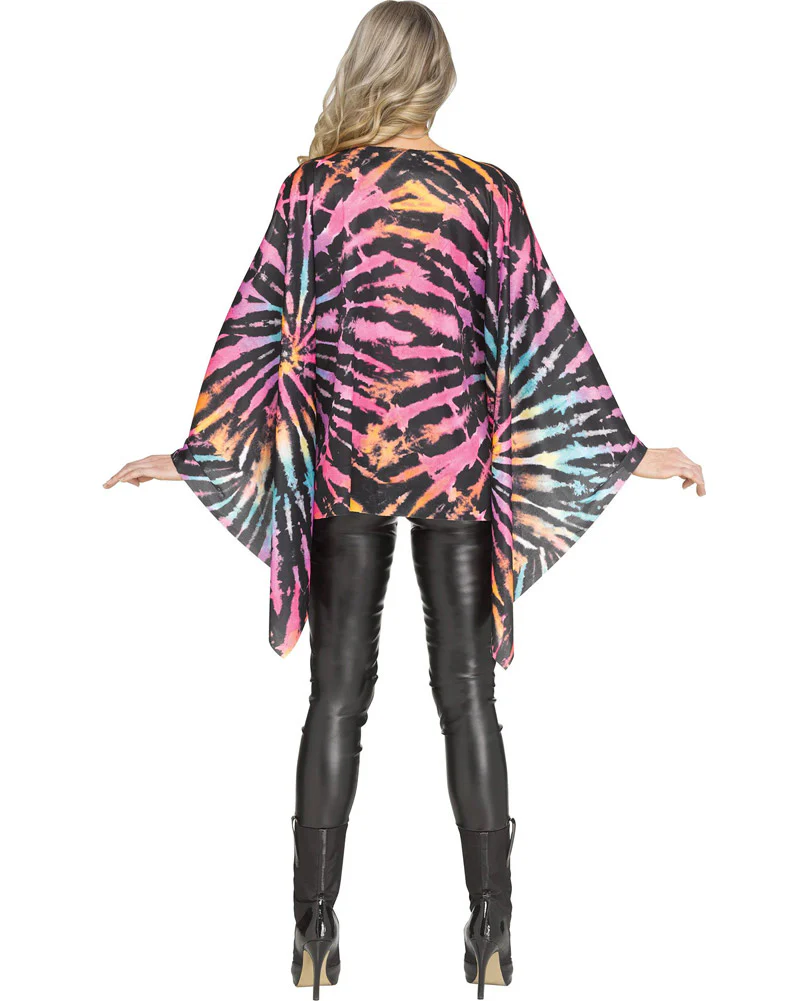 60s Peace and Love Poncho Womens Costume - Image 2