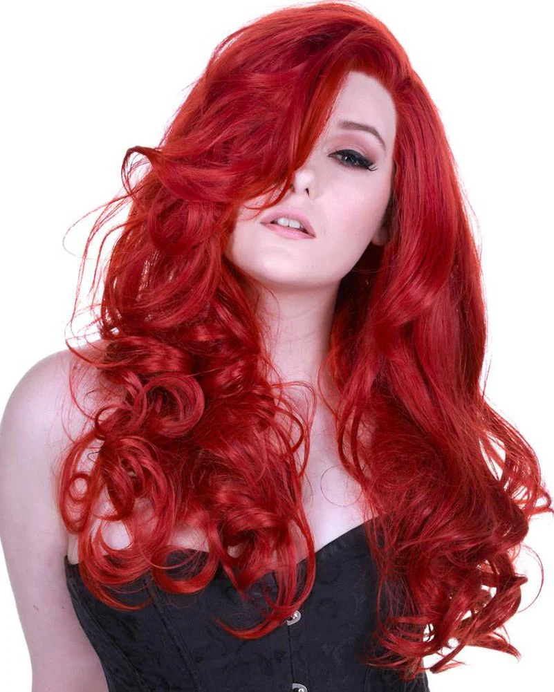Peek A Boo Henna Lace Front Premium Long Red Wig - Image 2