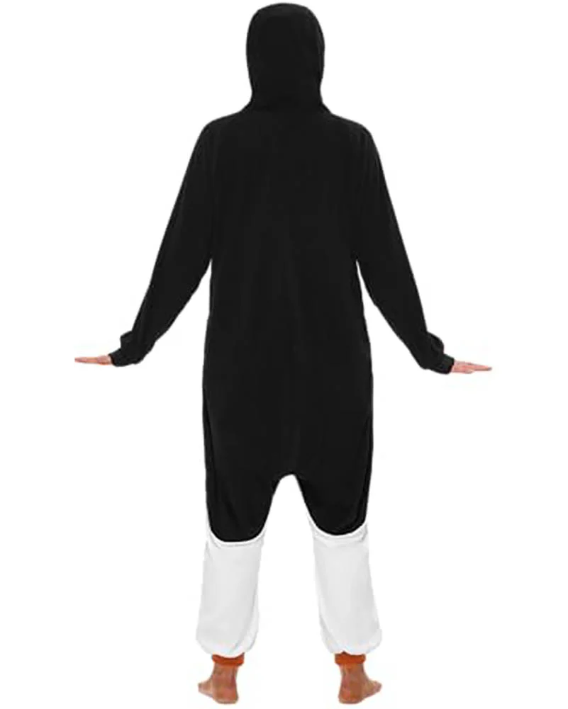 Penguin Hooded Adult Jumpsuit - Image 2