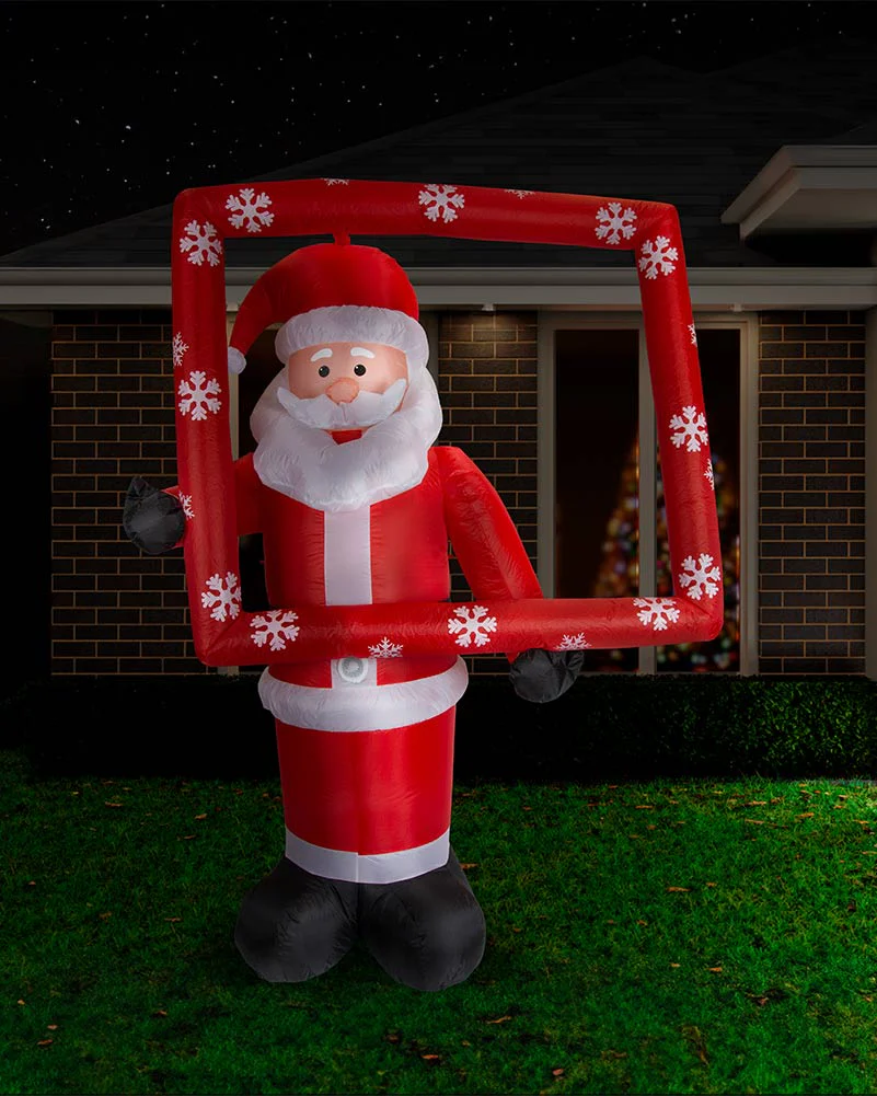 Photo Opp Santa with Music Christmas Lawn Inflatable 1.8m - Image 2