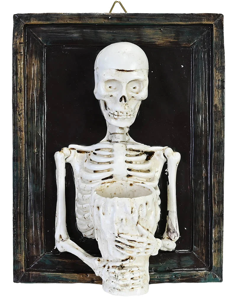 Picture Frame with Skeleton Candle Holder Decoration 23cm