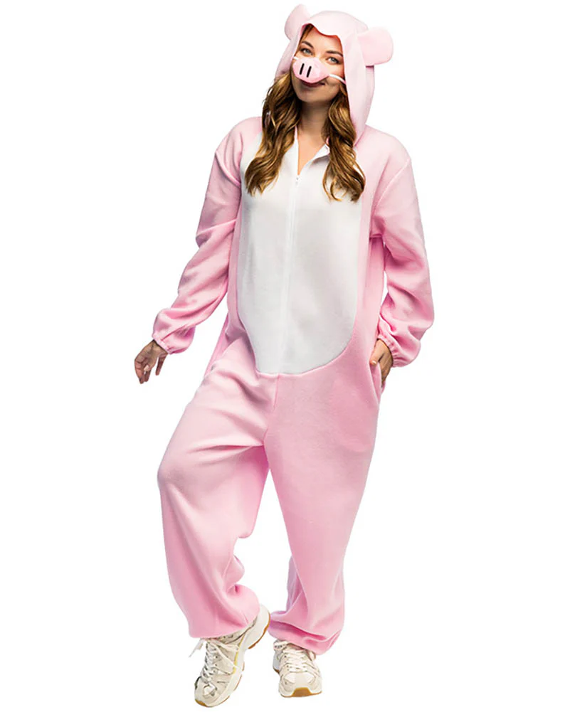 Pig Jumpsuit Adult Costume - Image 3