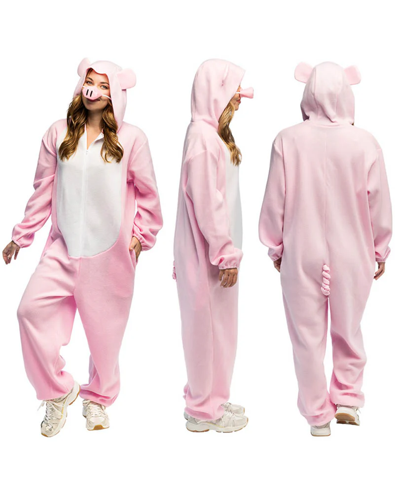 Pig Jumpsuit Adult Costume - Image 4