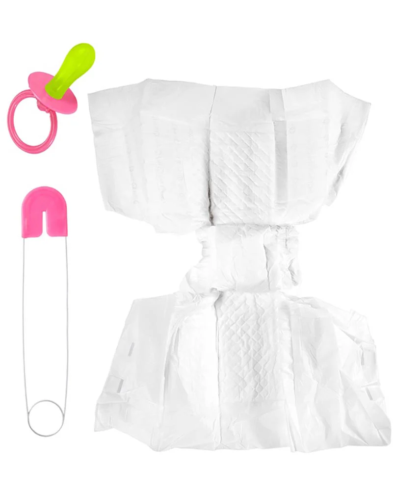 Pink Baby Diaper Pin and Pacifier Adult Set - Image 2