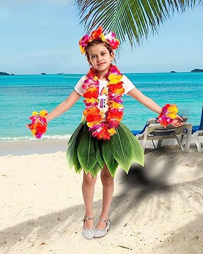 Pink Hawaiian Dancer Womens Costume Set - Image 4