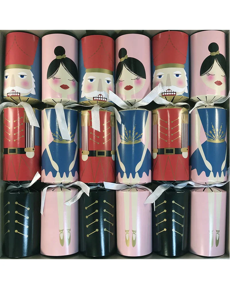 Pink Nutcracker Ballet Foil Christmas Crackers Pack of 6