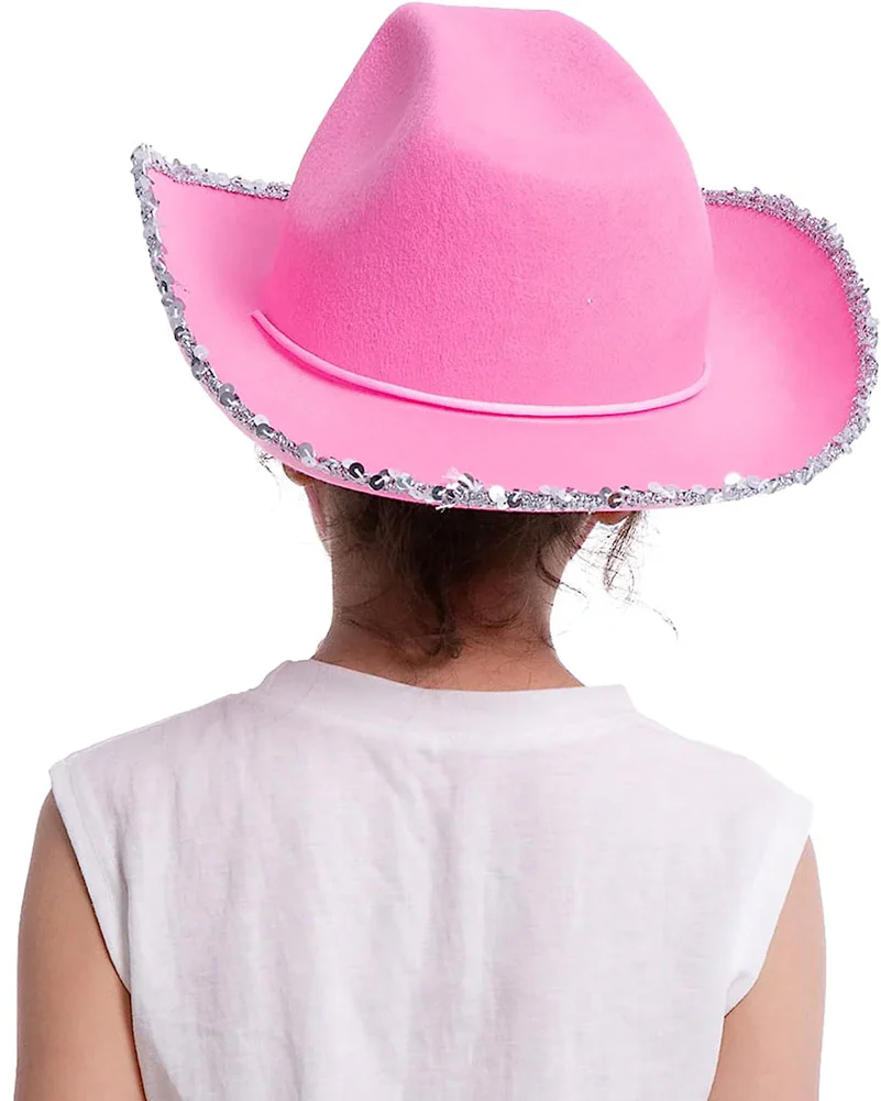 Pink Sparkly Cowboy Light Up Hat - Image 3