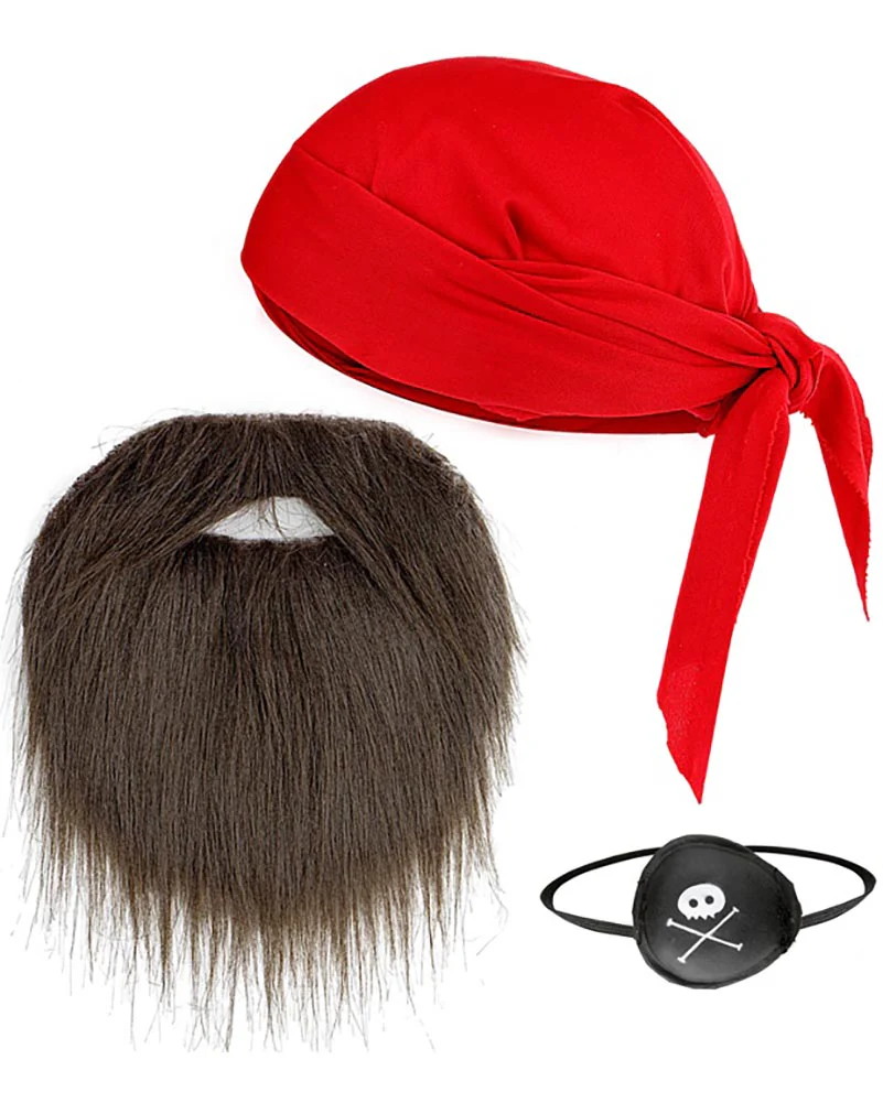Pirate Bandana Eyepatch and Beard Set - Image 2