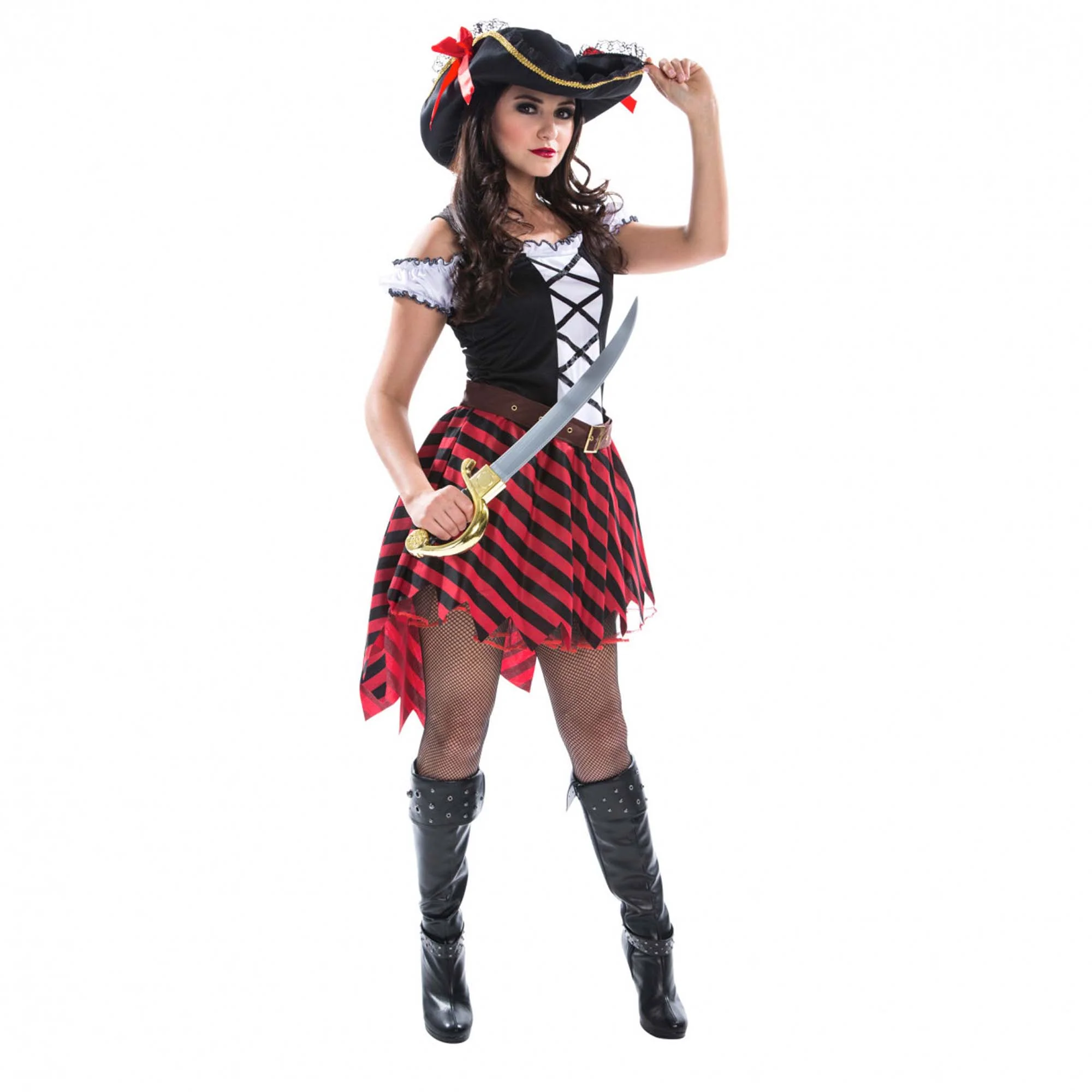 Pirate Black Hat Womens Costume Size 24-26