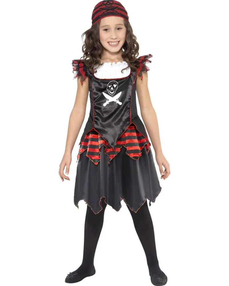 Pirate Skull and Crossbones Girl Book Week Costume - Image 2