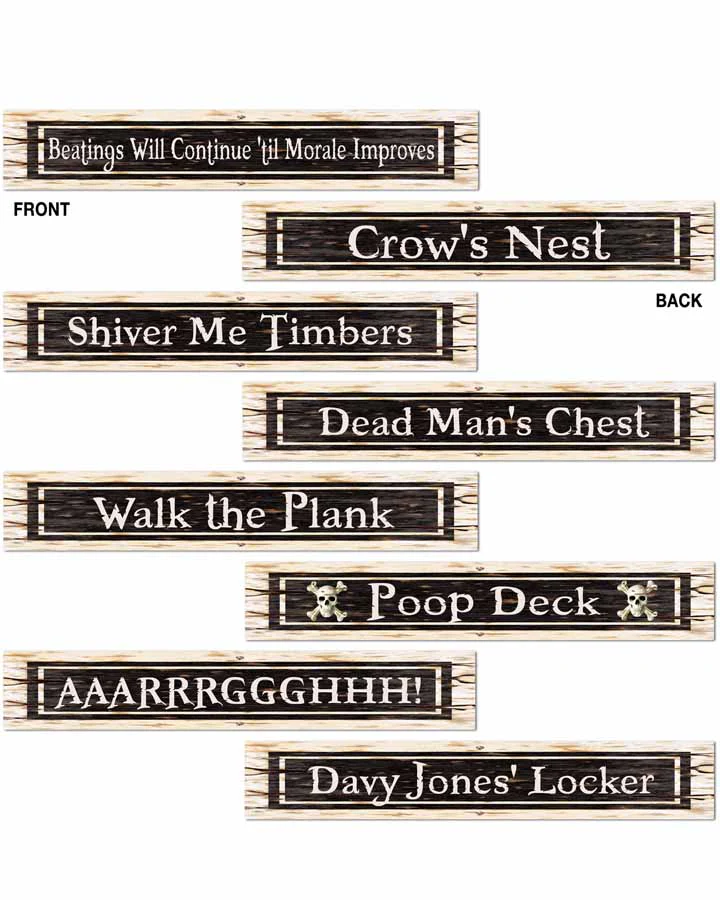 Pirate Street Sign Cutouts Pack of 4