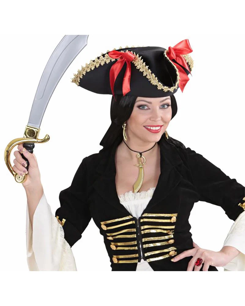 Pirate Tricorn Hat with Bows - Image 2