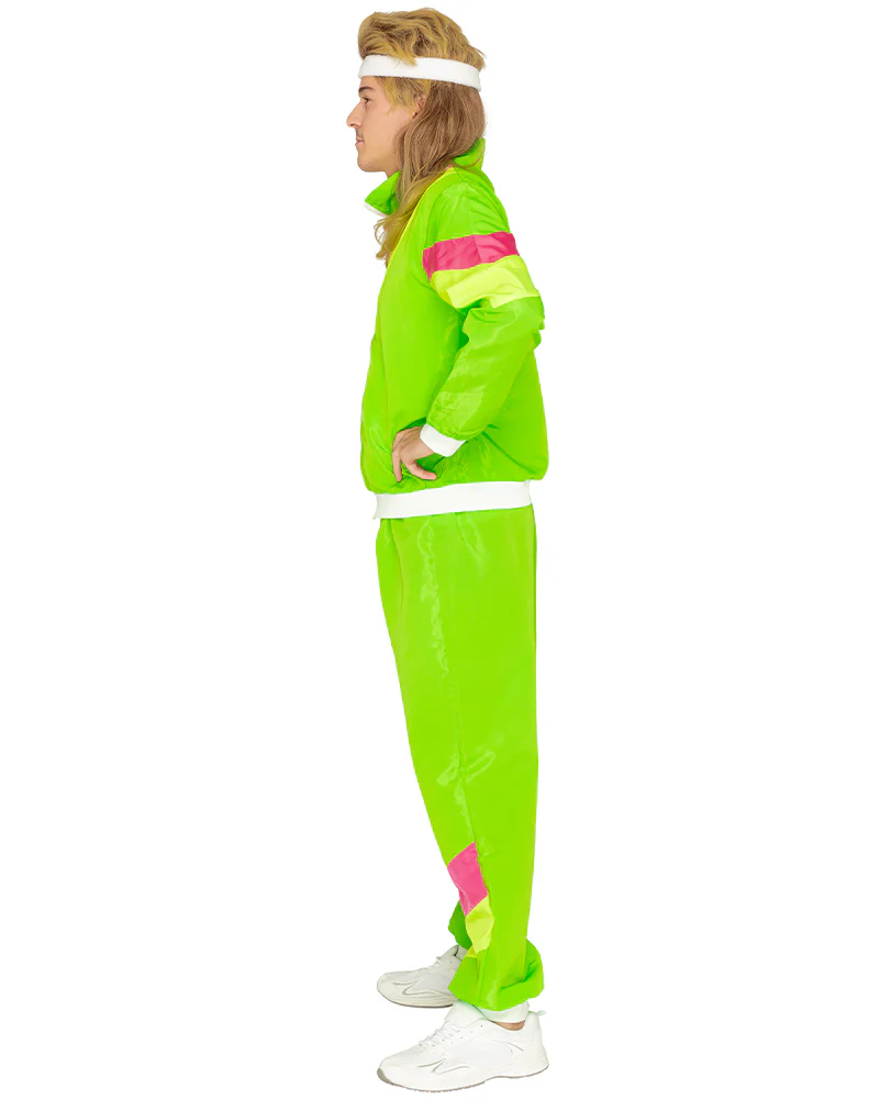 80s Neon Tracksuit Plus Size Mens Costume - Image 3