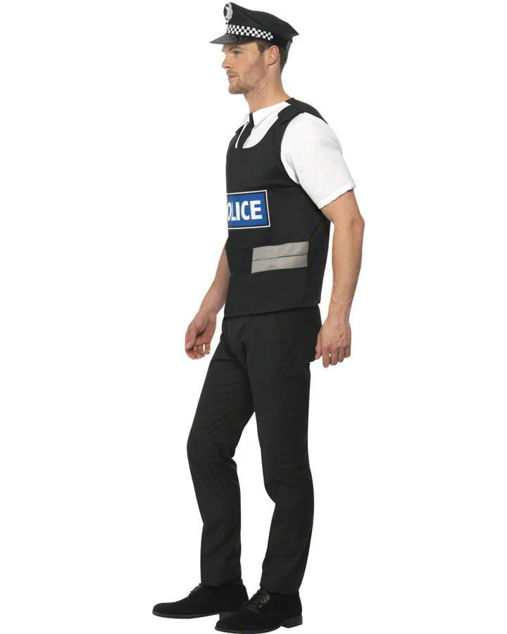 Policeman Hat Handcuffs and Vest with attached Shirt Accessory Set - Image 2
