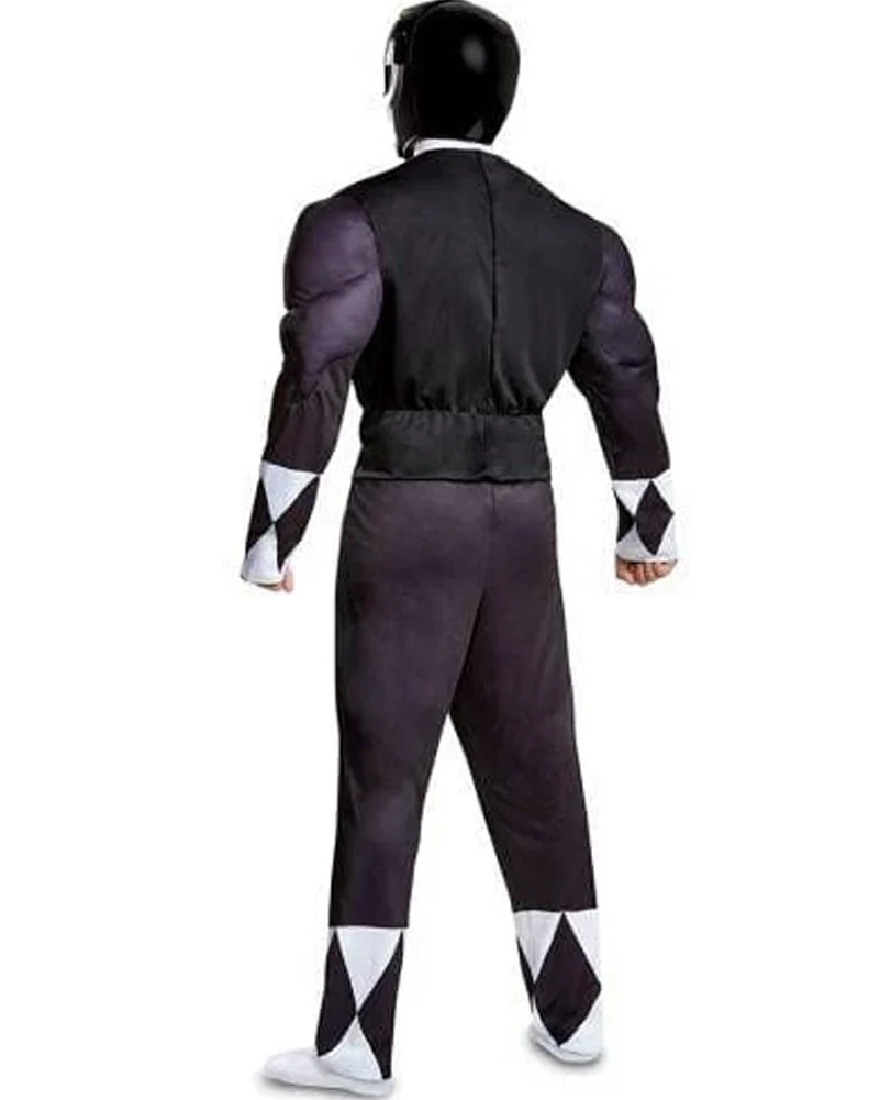 Power Rangers Black Ranger Classic Muscle Adult Costume - Image 2