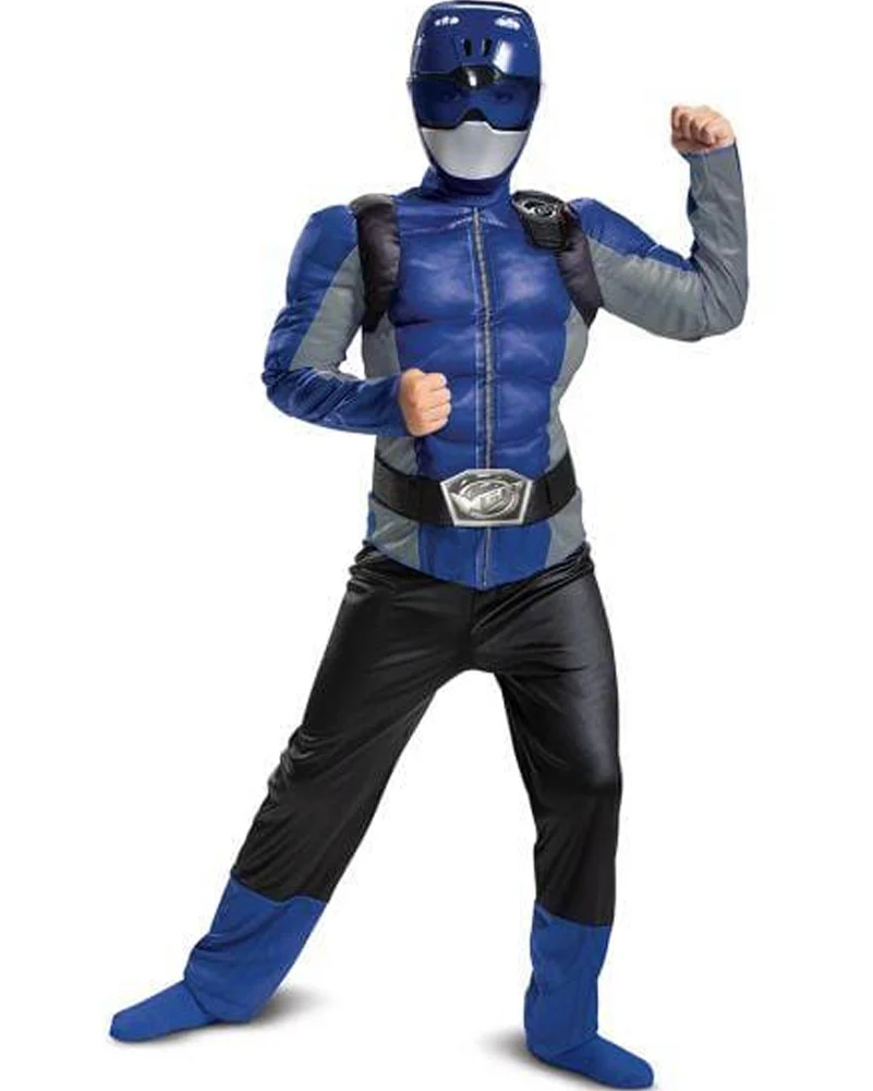 Power Rangers Blue Ranger Beast Morpher Classic Muscle Kids Costume - Image 2