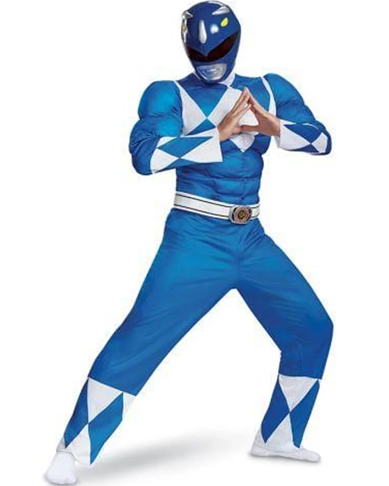 Power Rangers Blue Ranger Classic Muscle Adult Costume - Image 3