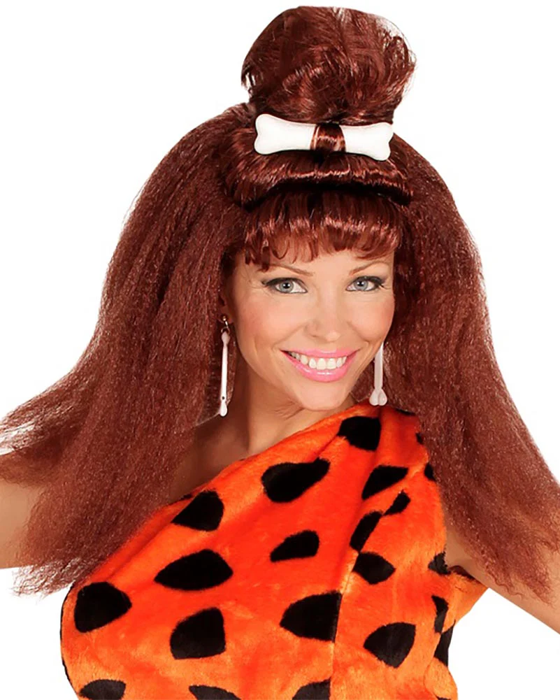 Prehistoric Long Brown Crimped Wig - Image 2