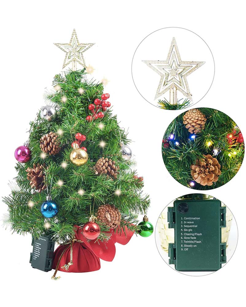Prelit Tabletop Tree with Christmas LED Lights - Image 2
