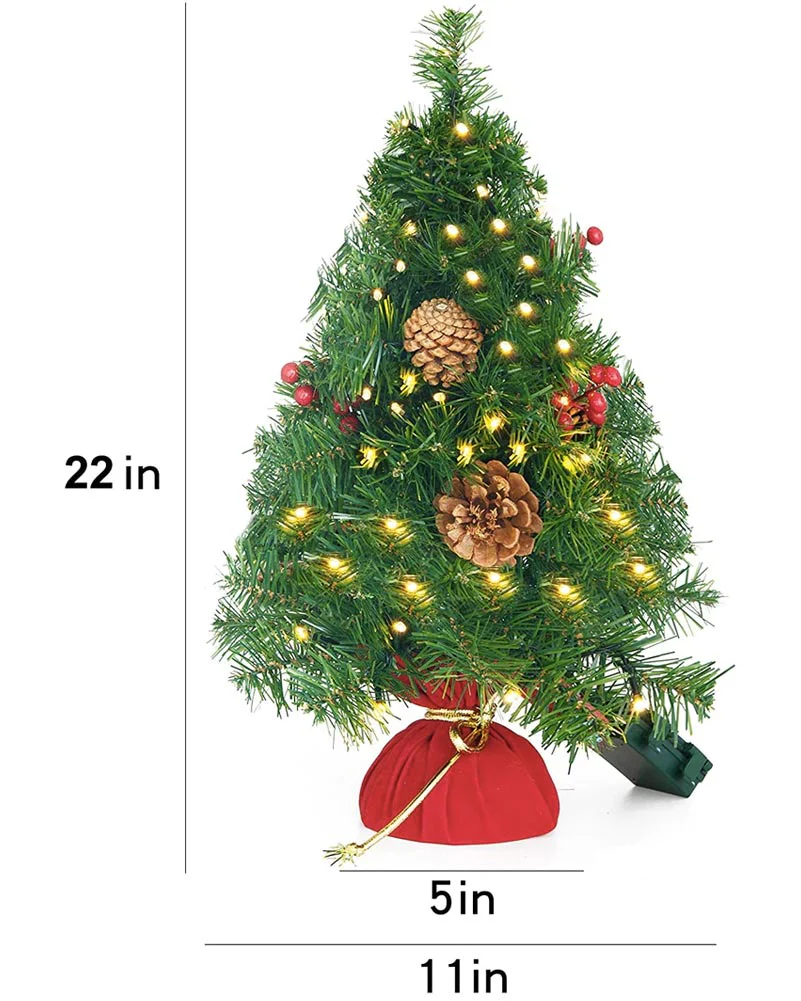 Prelit Tabletop Tree with Christmas LED Lights - Image 4