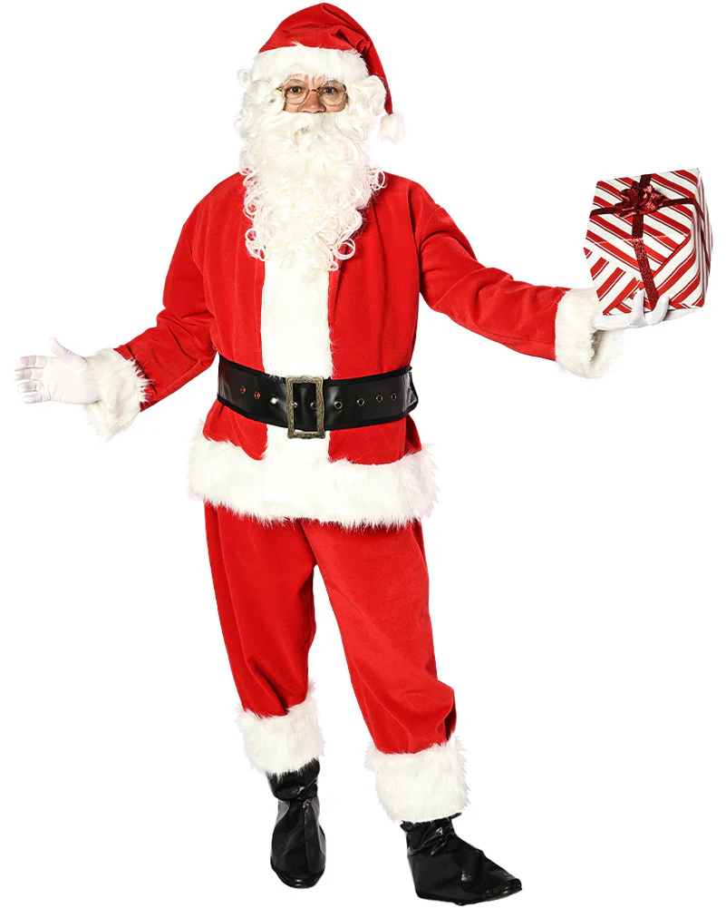 Premium Velvet Santa Suit Adult Christmas Costume - Image 2