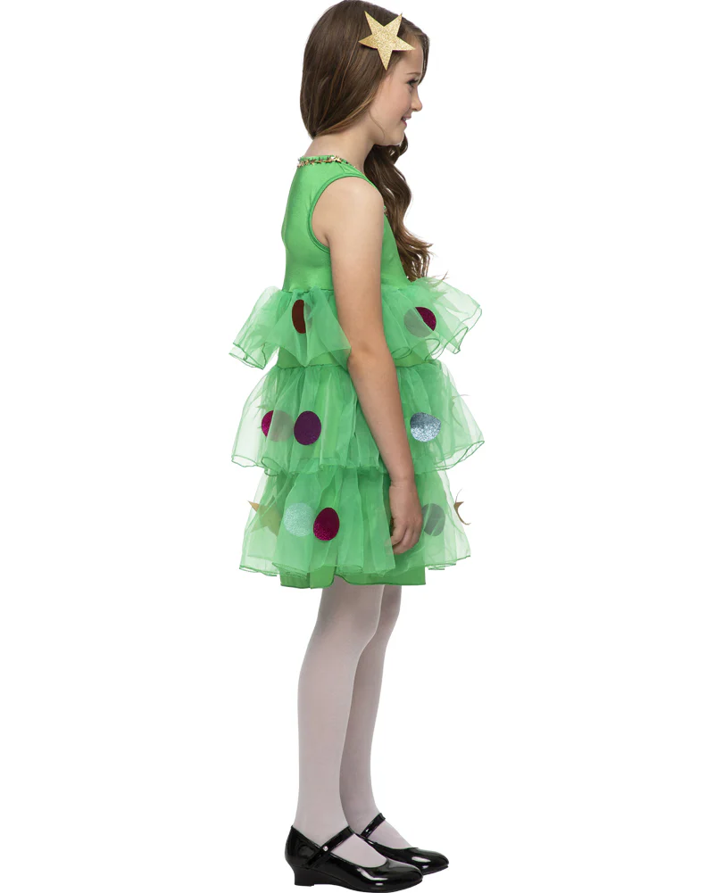 Pretty Christmas Tree Girls Christmas Costume - Image 2