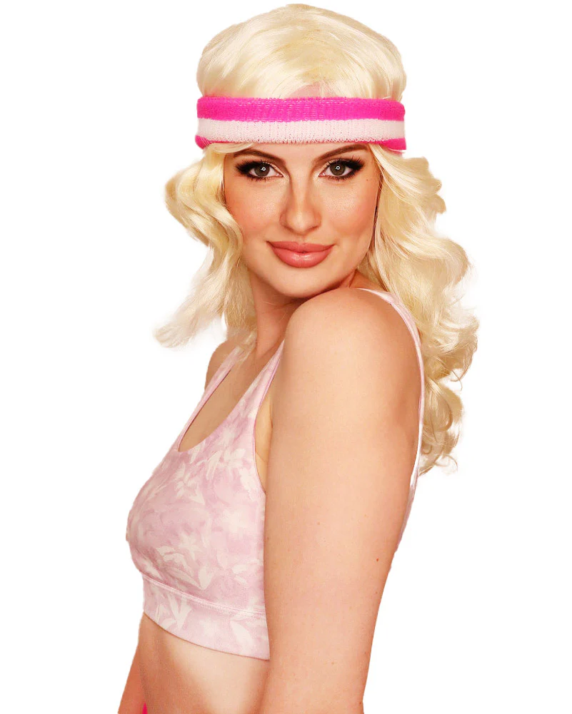 Pretty Plastic Doll Long Curly Blonde Wig - Image 7