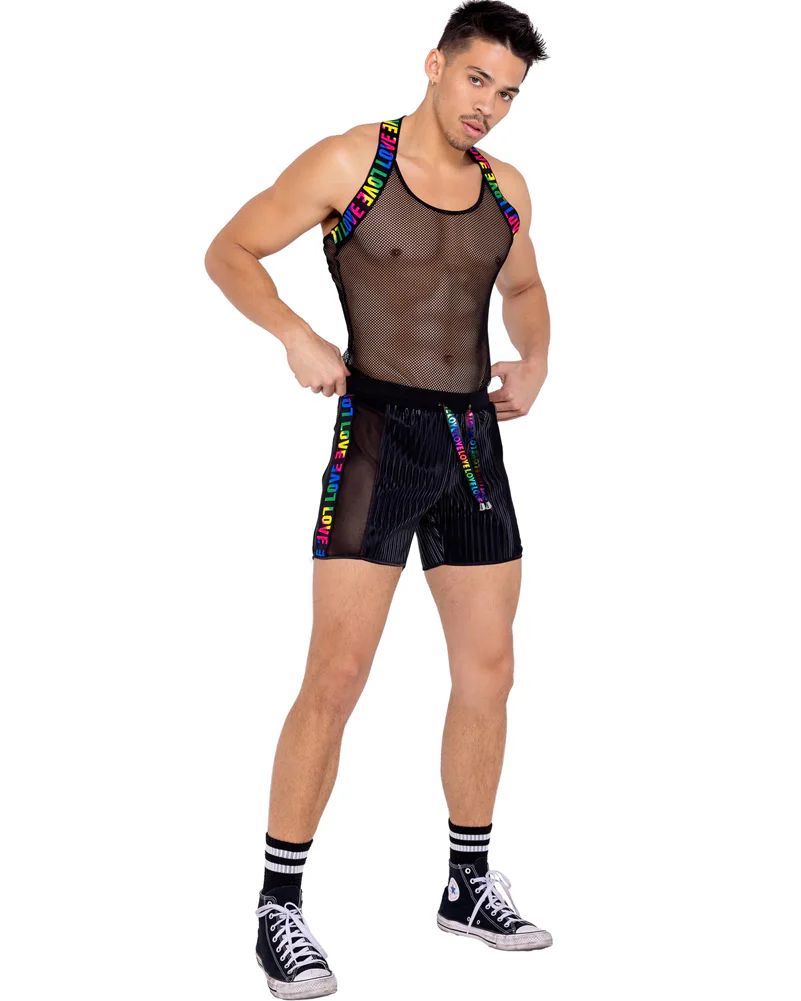 Pride Two Tone Biker Mens Shorts