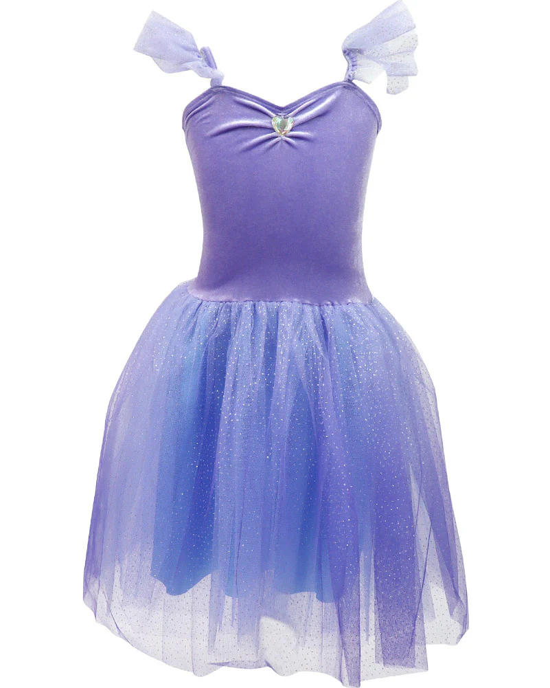 Princess Violet Velvet Dress with Tulle Skirt Girls Book Week Costume