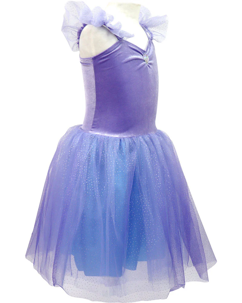 Princess Violet Velvet Dress with Tulle Skirt Girls Book Week Costume - Image 3