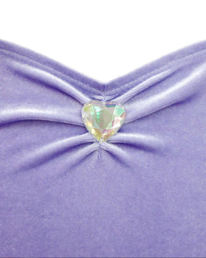 Princess Violet Velvet Dress with Tulle Skirt Girls Book Week Costume - Image 4