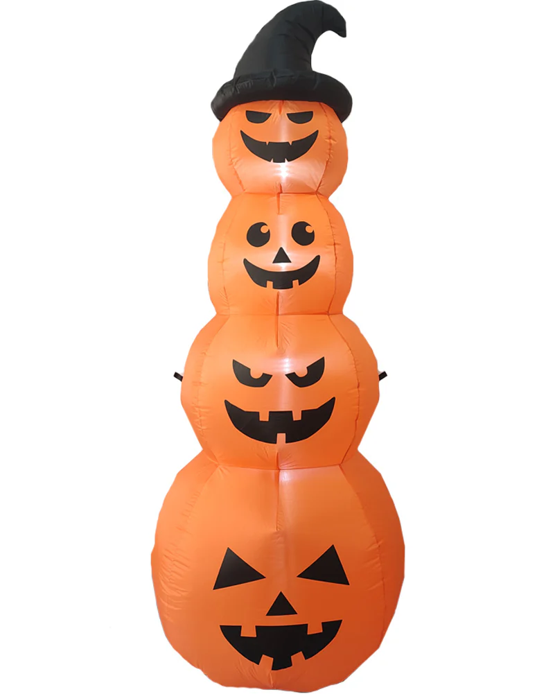 Pumpkin Stacked with Witches Hat Lawn Inflatable 2.4m - Image 2